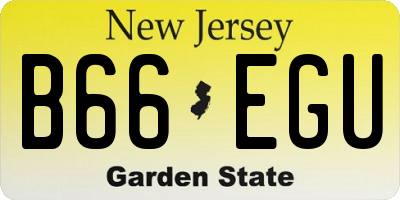 NJ license plate B66EGU