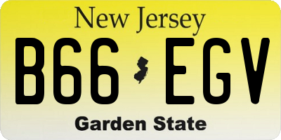 NJ license plate B66EGV
