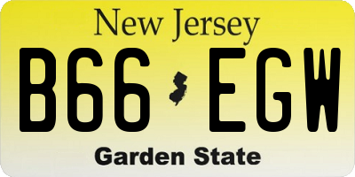 NJ license plate B66EGW