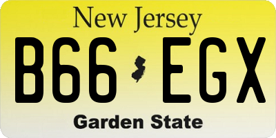 NJ license plate B66EGX
