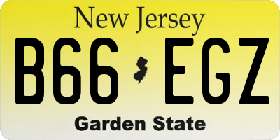 NJ license plate B66EGZ