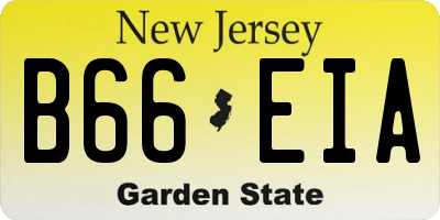 NJ license plate B66EIA
