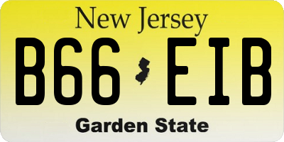 NJ license plate B66EIB