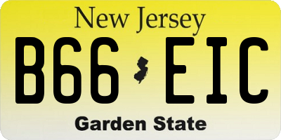 NJ license plate B66EIC