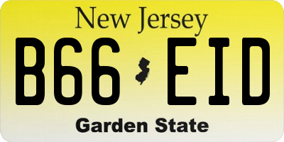 NJ license plate B66EID
