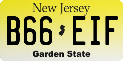 NJ license plate B66EIF