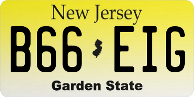 NJ license plate B66EIG