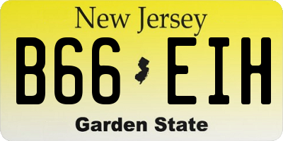 NJ license plate B66EIH