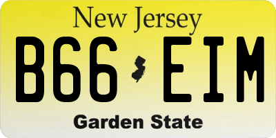 NJ license plate B66EIM