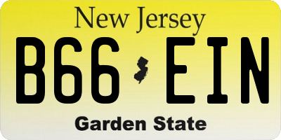 NJ license plate B66EIN