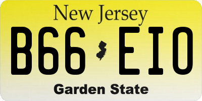 NJ license plate B66EIO