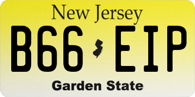 NJ license plate B66EIP