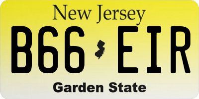 NJ license plate B66EIR