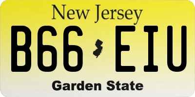 NJ license plate B66EIU