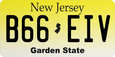 NJ license plate B66EIV