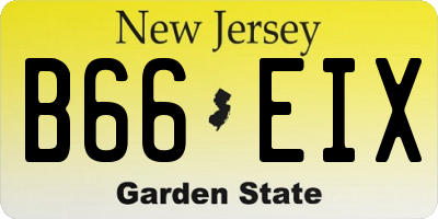 NJ license plate B66EIX