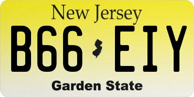 NJ license plate B66EIY