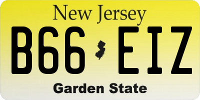 NJ license plate B66EIZ