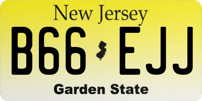 NJ license plate B66EJJ