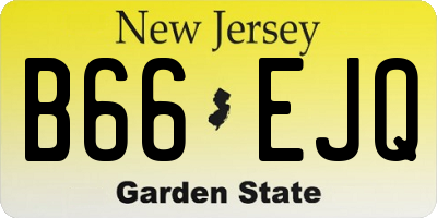 NJ license plate B66EJQ