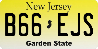 NJ license plate B66EJS