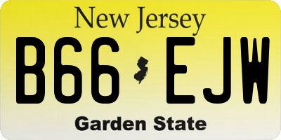 NJ license plate B66EJW