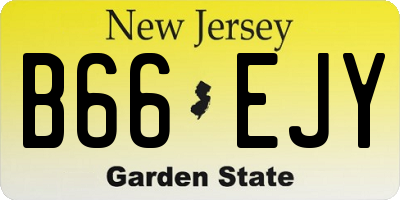 NJ license plate B66EJY