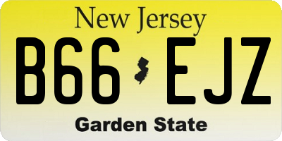 NJ license plate B66EJZ
