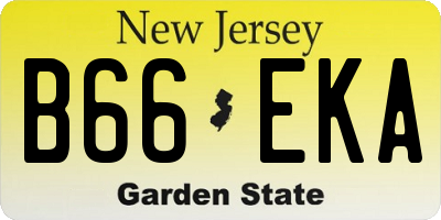 NJ license plate B66EKA