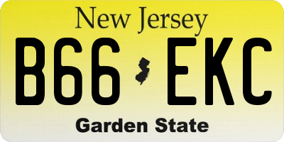NJ license plate B66EKC