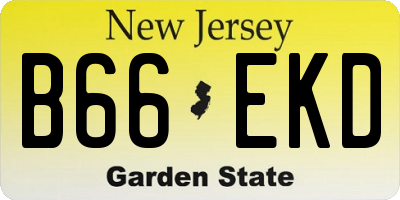 NJ license plate B66EKD