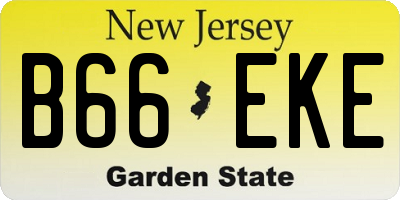 NJ license plate B66EKE