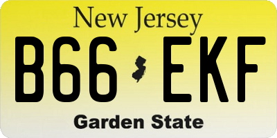 NJ license plate B66EKF