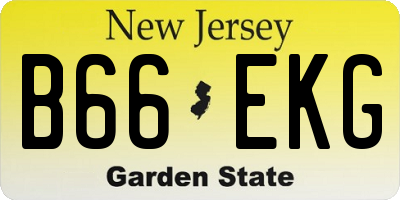 NJ license plate B66EKG