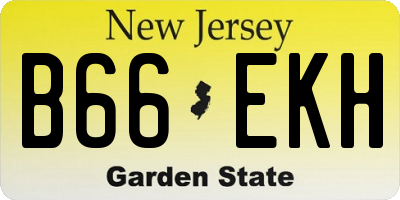 NJ license plate B66EKH