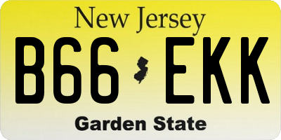 NJ license plate B66EKK