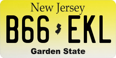 NJ license plate B66EKL