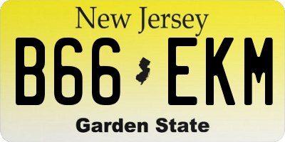NJ license plate B66EKM