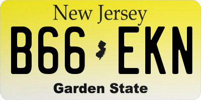 NJ license plate B66EKN
