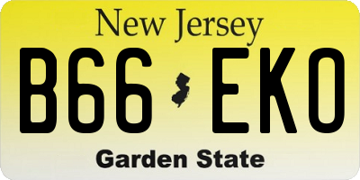 NJ license plate B66EKO
