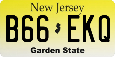 NJ license plate B66EKQ