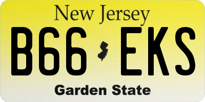 NJ license plate B66EKS