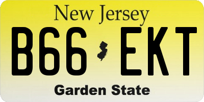 NJ license plate B66EKT