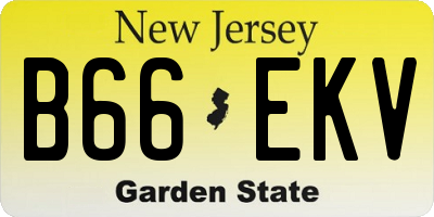 NJ license plate B66EKV
