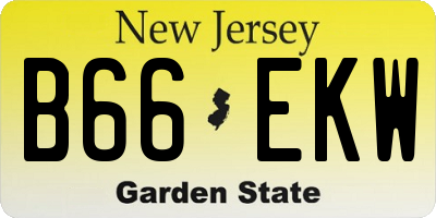 NJ license plate B66EKW