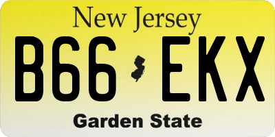 NJ license plate B66EKX