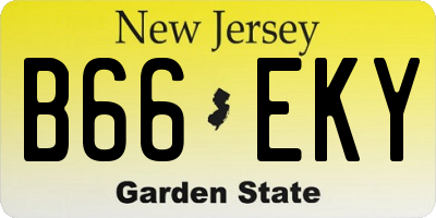 NJ license plate B66EKY