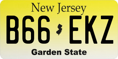 NJ license plate B66EKZ