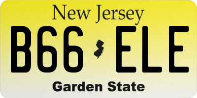 NJ license plate B66ELE