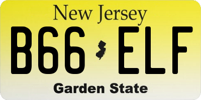 NJ license plate B66ELF